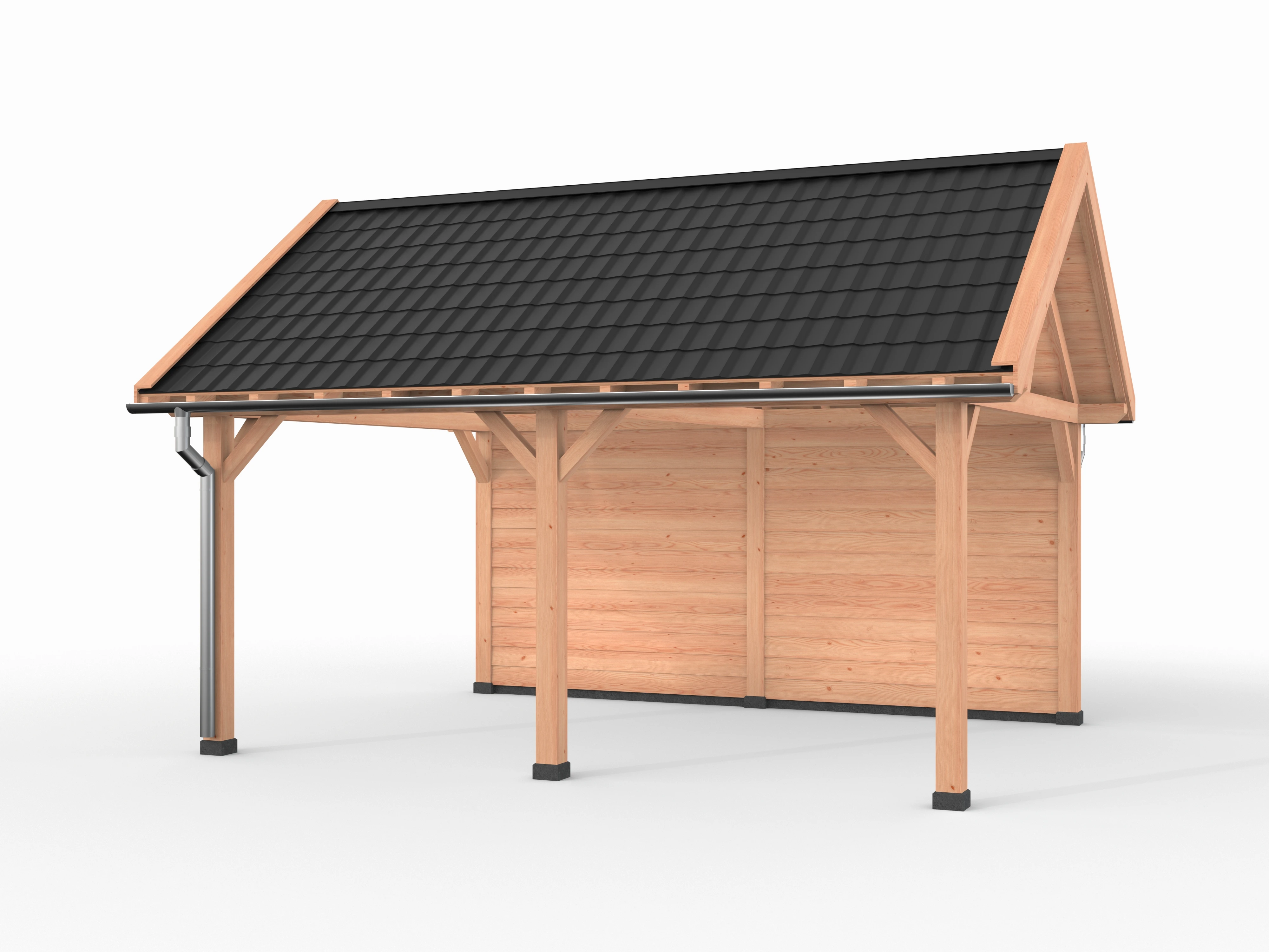 Douglas overkapping zadeldak, 600 x 400, met achterwand, Westwood Vrijbuiter - Afbeelding 1